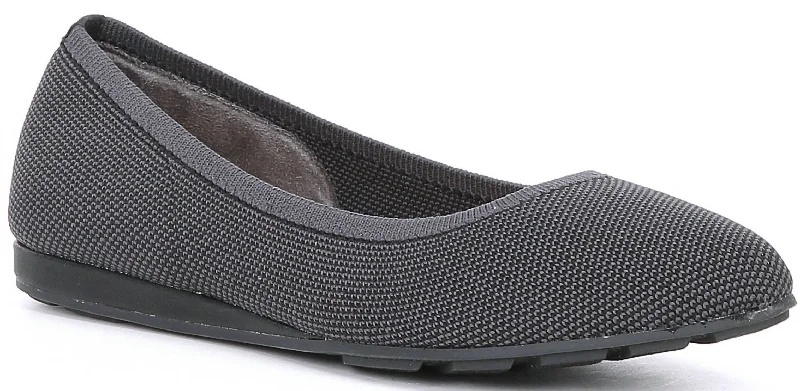 Essentials On Sale Alina Sustainable Mesh Demi Wedge Flats In Charcoal