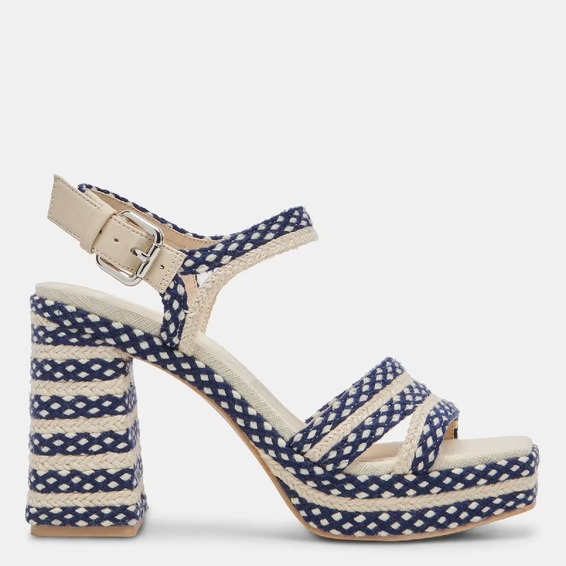 Arnela Heels Navy Multi Woven