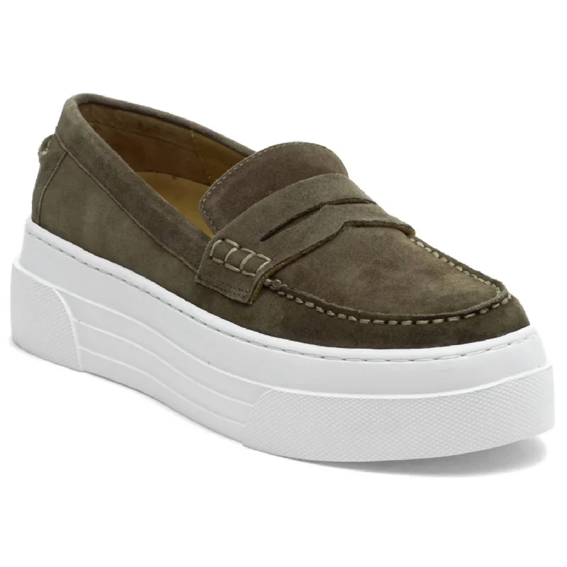 Effortless Slip-On Shoes Ava Shoes In Khaki Suede