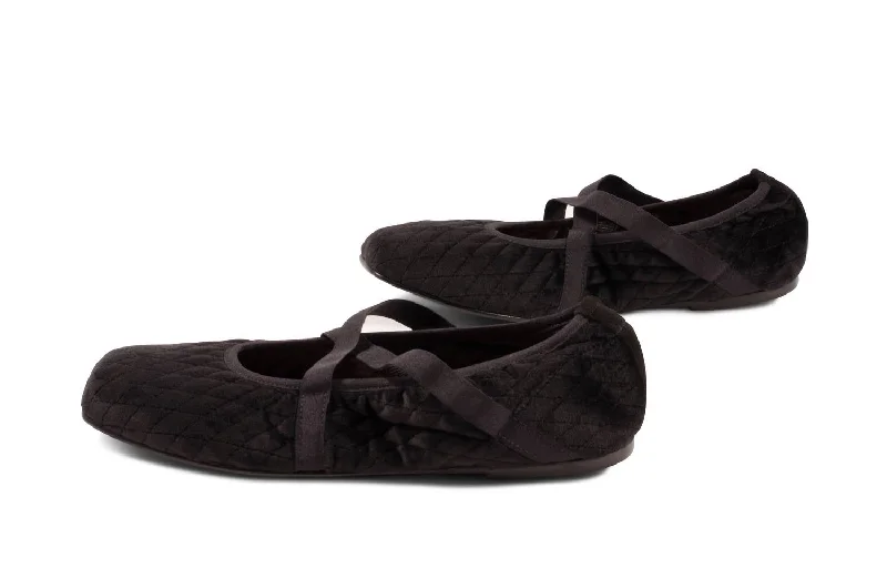 Spring Offer Ballet Flat Shoes In Black Velvet