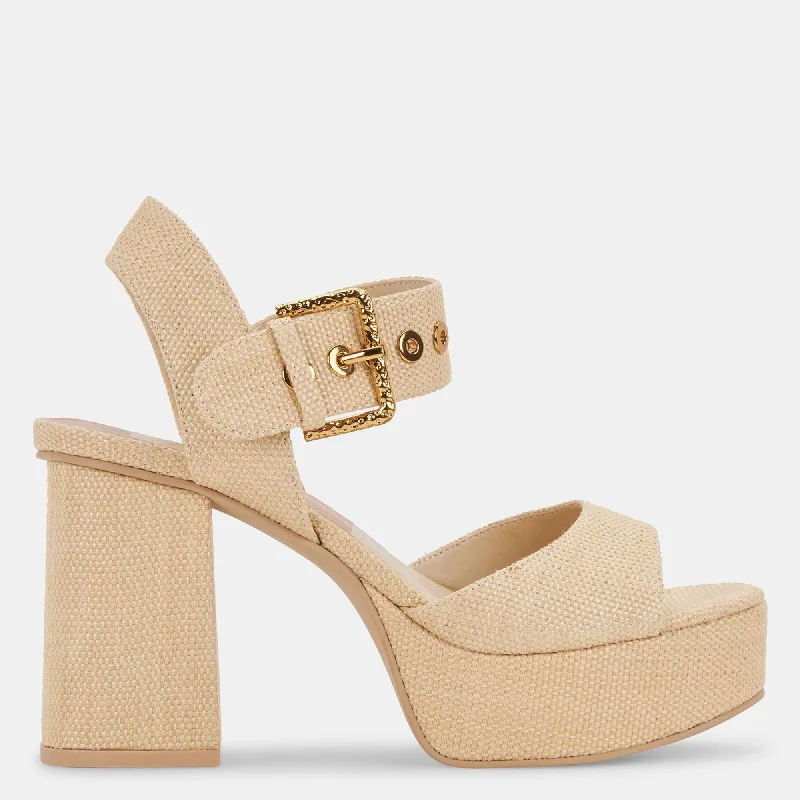 Bobby Heels Natural Raffia