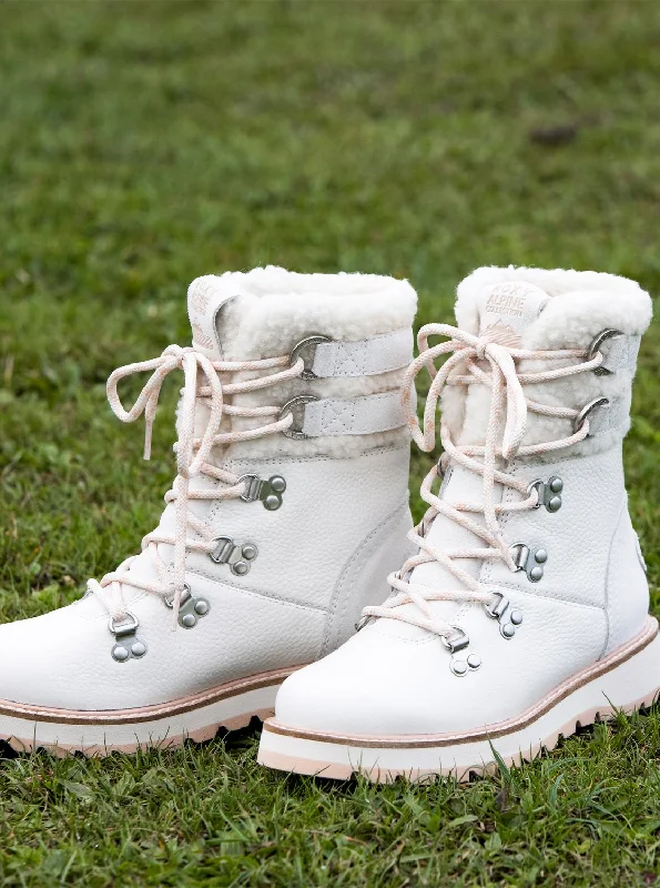 Unleash Your Trend Driven Style Brandi Lace-Up Boots - Off White