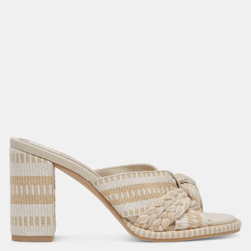 Brilah Heels Natural Multi Woven