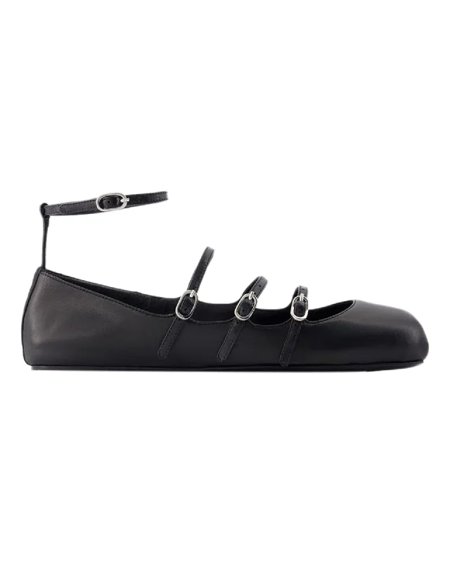 Cozy Chic Promotions Cage Ballerinas - Alexander McQueen - Leather - Black