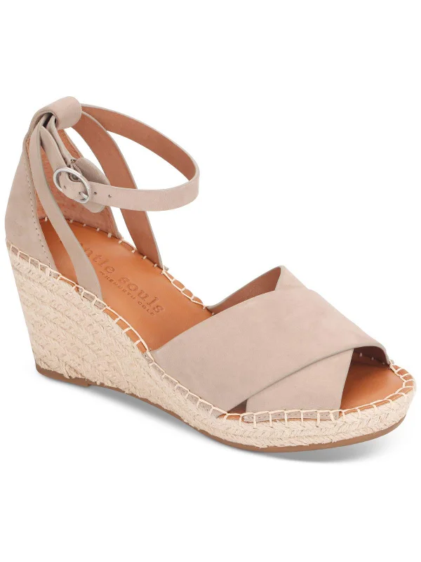 Charli Womens Leather Sandal Wedge Heels