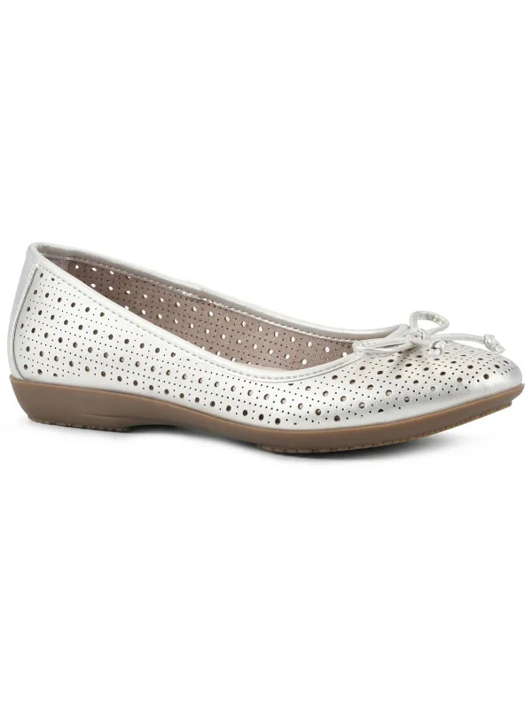 Comfortable Maternity Shoes CHERYL Womens Metallic Slip on Ballet Flats