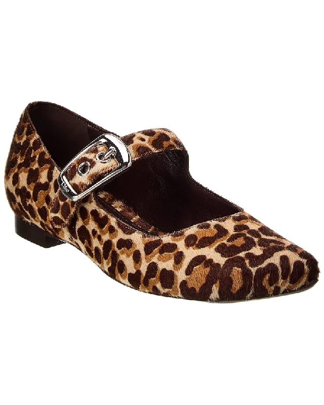 Comfortable Chic Chloé Polly Haircalf Ballerina Flat