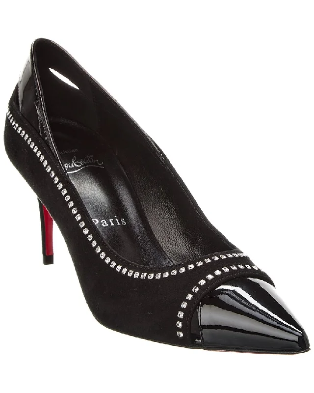 Christian Louboutin Duvette Strass 70 Patent & Suede Pump