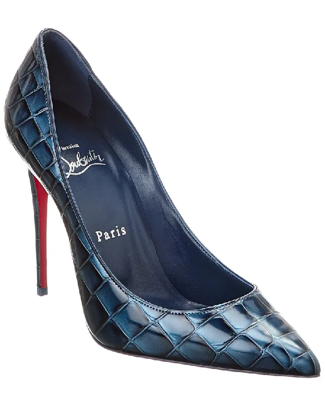 Christian Louboutin Kate 100 Alligator-Embossed Leather Pump