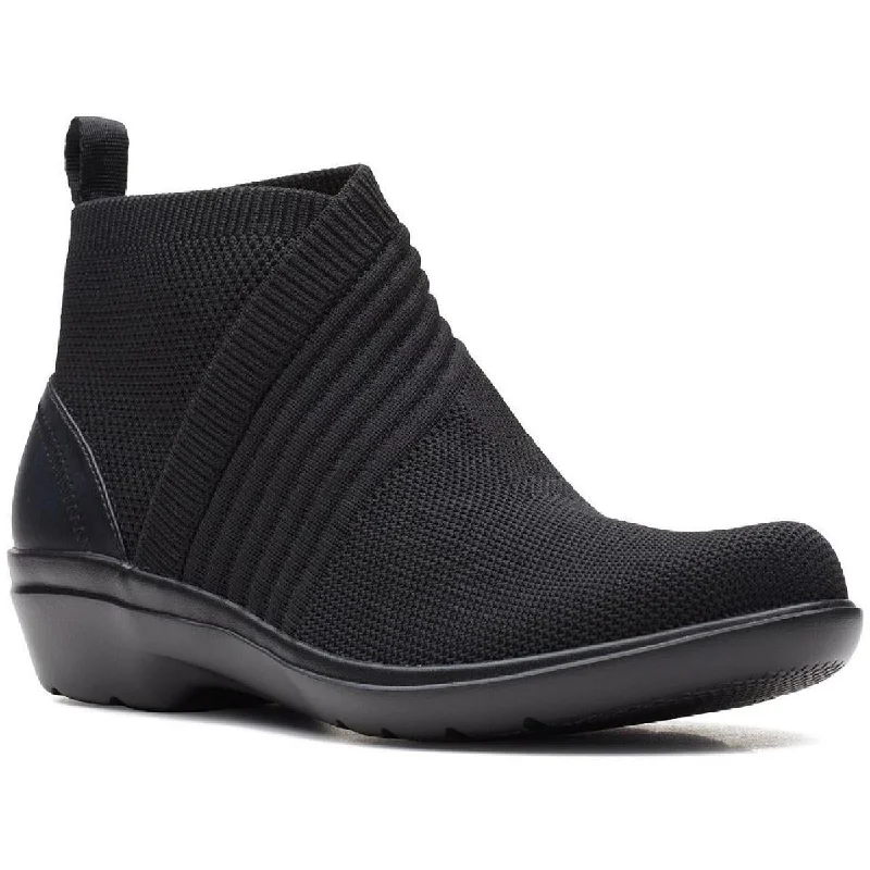 Early Bird Offer Clarks Womens Sashlyn Mid Knit Cushioned Ankle Boots