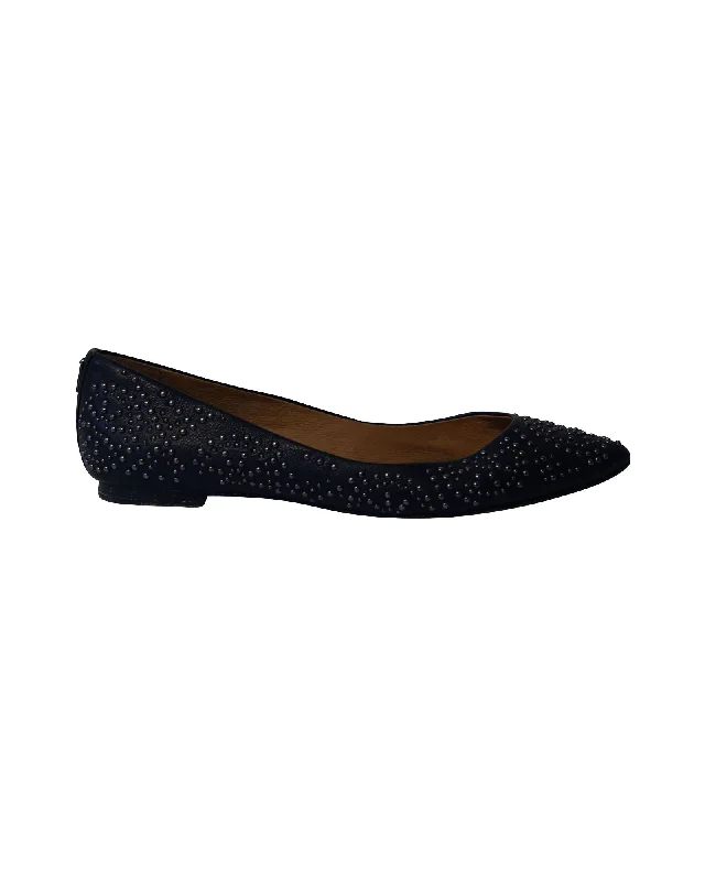 Casual Yet Chic Sales Coach Rory Ballet Flats in Black Leather