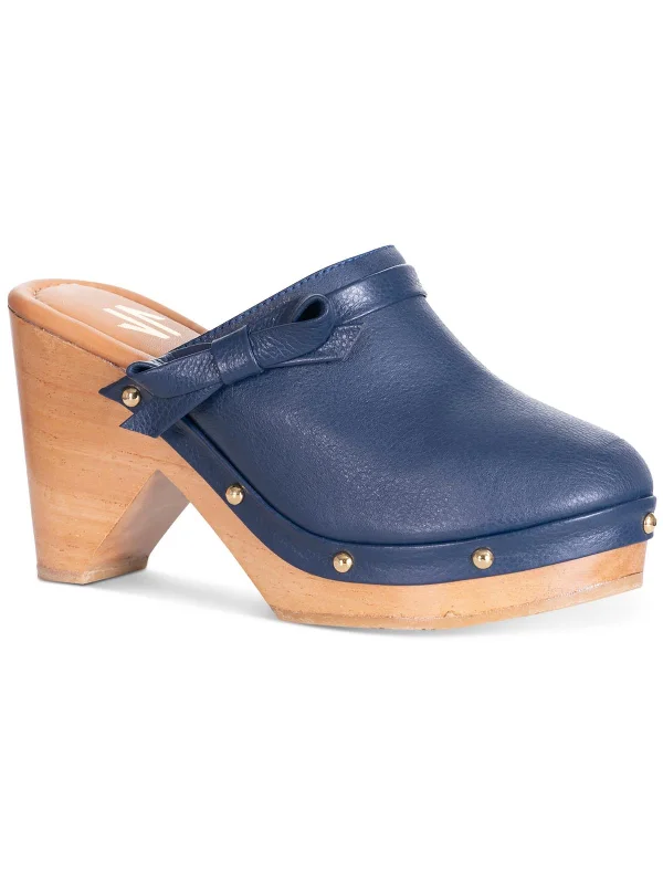 DAILY CLOG Womens Leather Slip On Clogs