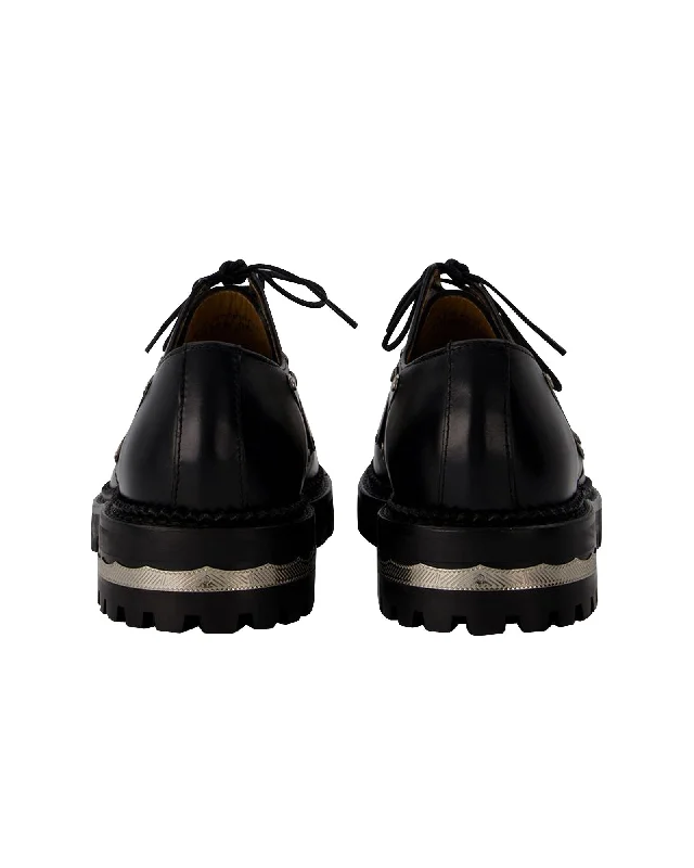 Comfortable Casual Shoes Derbies in Black Leather
