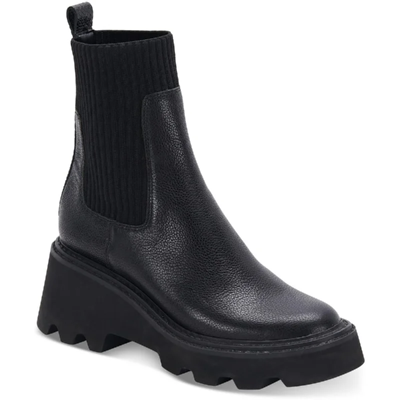 Limited-Time Shoe Deals Dolce Vita Womens Hoven Leather Lugged Sole Chelsea Boots