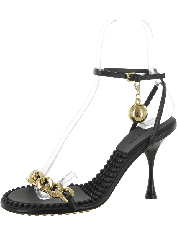 Dot Womens Leather Chain and Ball Pumps