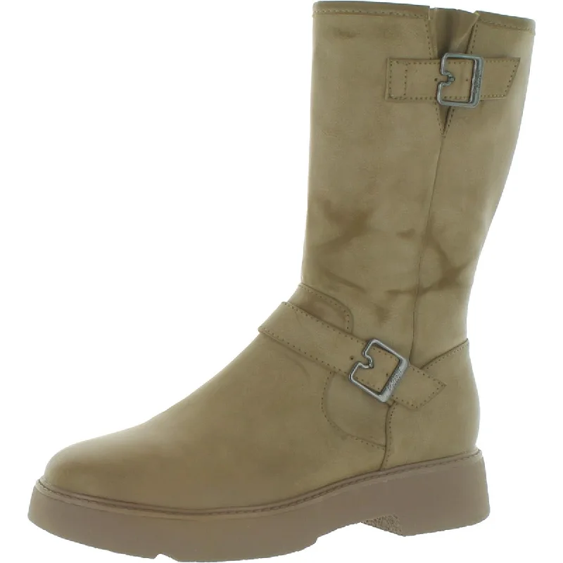 Forward Trendsetter Dr. Scholl's Shoes Womens VIP Faux Leather Moto Mid-Calf Boots
