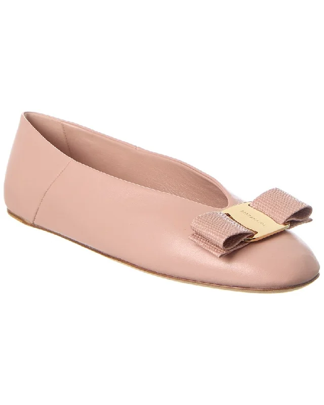 Fashion Sale Ferragamo Vara Bow Leather Ballet Flat