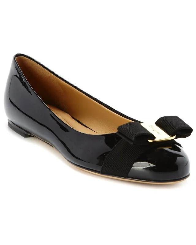 Sustainable Footwear Sale Ferragamo Varina Patent Ballet Flat