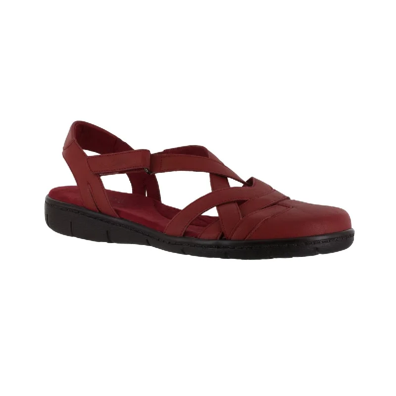 Hot Trends Garrett Womens Faux Leather Closed Toe Flat Sandals