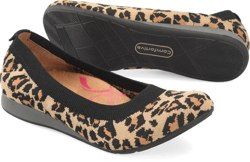 Contemporary Casual Deals Gildee Flat In Leopard Print Knit Mesh