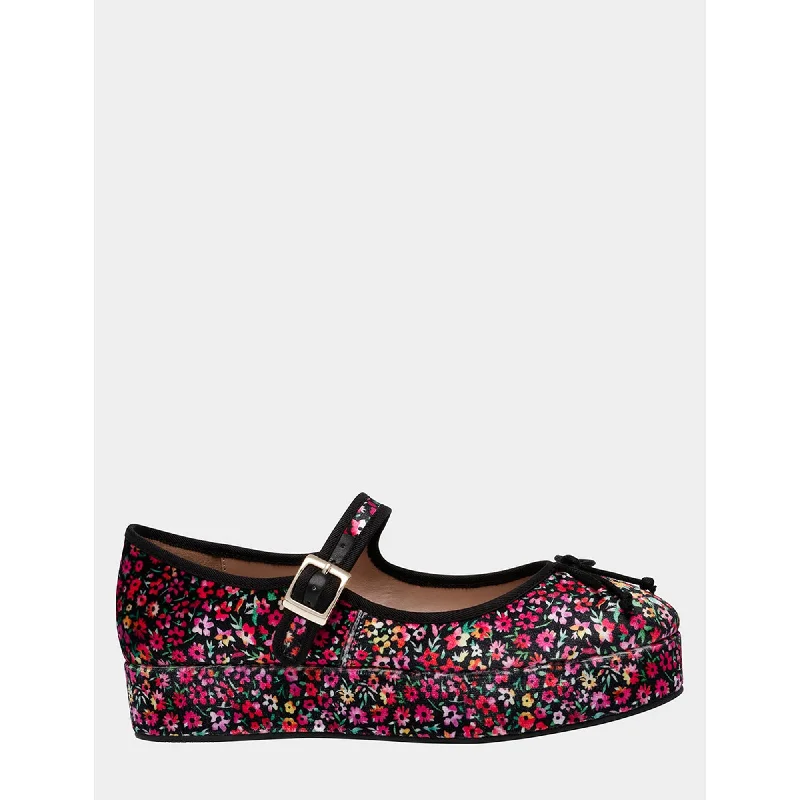 Minimalist Casual Shoes Hellena Black Ditsy Floral