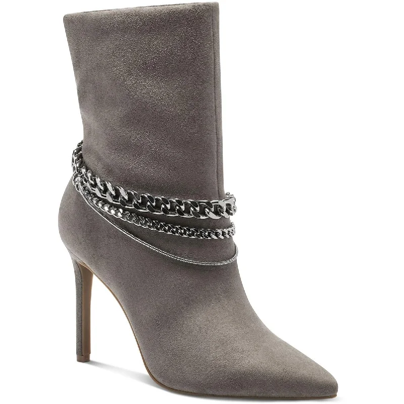 Fashion Deal INC Womens Reanna Faux Suede Pointed Toe Ankle Boots