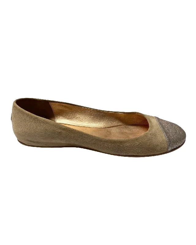 New In This Season Jimmy Choo Watson Flats in Beige Suede