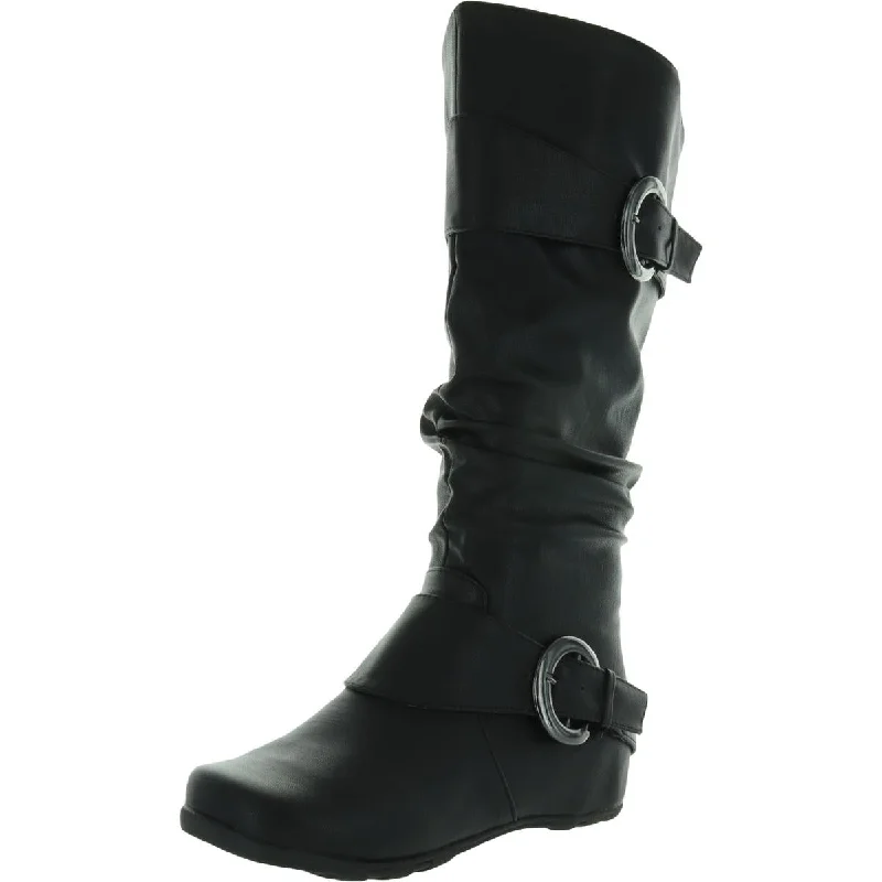 Best Deals Of The Season Journee Collection Womens PARIS Faux Leather Flat Heel Knee-High Boots Best Deals Of The Season Journee Collection Womens PARIS Faux Leather Flat Heel Knee-High Boots