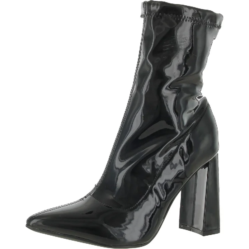 Season Sale Journee Collection Womens Patent Pointed Toe Mid-Calf Boots