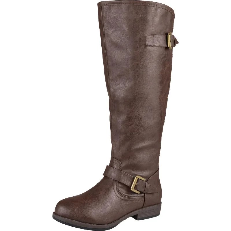 Comfort Meets Fashion Journee Collection Womens Spokane Faux Leather Wide Calf Knee-High Boots Comfort Meets Fashion Journee Collection Womens Spokane Faux Leather Wide Calf Knee-High Boots