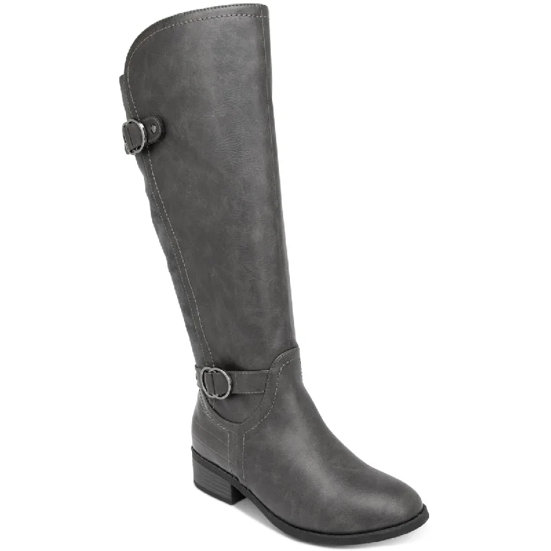 Chic And Trendy Karen Scott Womens Leandraa Faux Leather Wide Calf Knee-High Boots