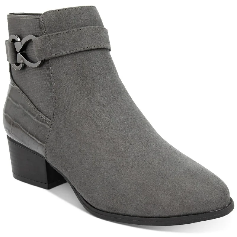 Weekend Exclusive Karen Scott Womens Nadine Embossed Block Heel Ankle Boots