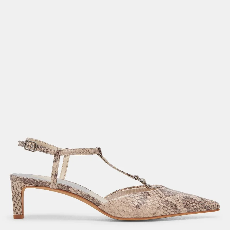 Lavon Heels Sand Snake Embossed