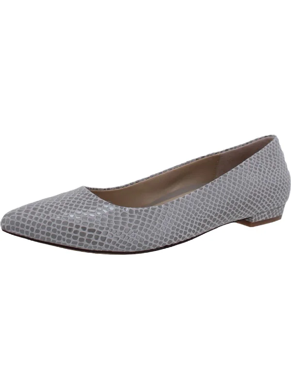 Comfortable Stretch Shoes Promotion Lena Lzrd Womens Leather Embossed Pointed Toe Flats
