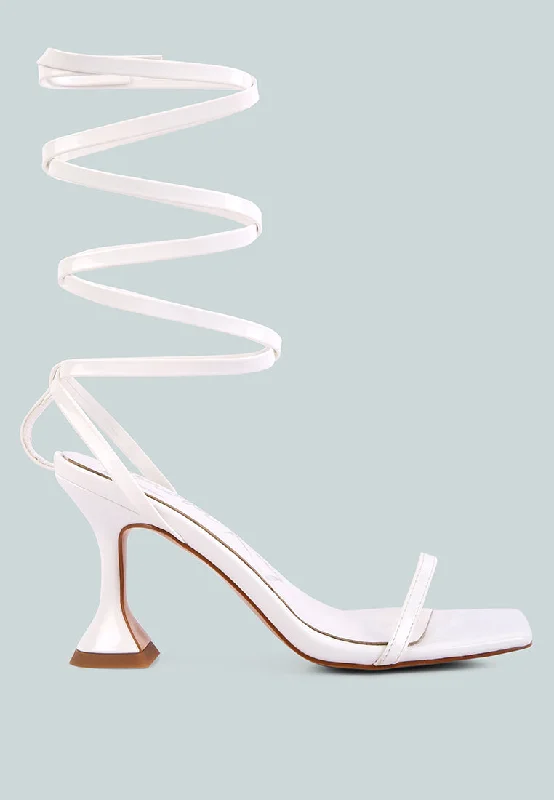 lewk strappy tie up spool heel sandals