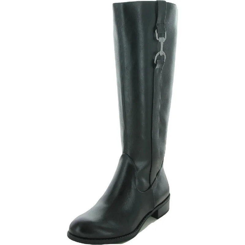 Non-Slip Shoes LifeStride Womens Stormy Faux Leather Riding Mid-Calf Boots