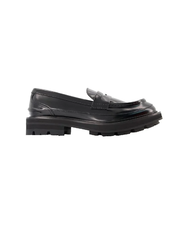 Comfortable Dress Shoes Loafers - Alexander Mcqueen -  Black - Leather