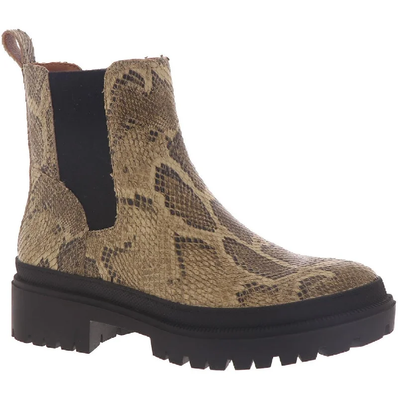 Clearance Event Lucky Brand Emali Women's Leather Round Toe Chelsea Lug Booties