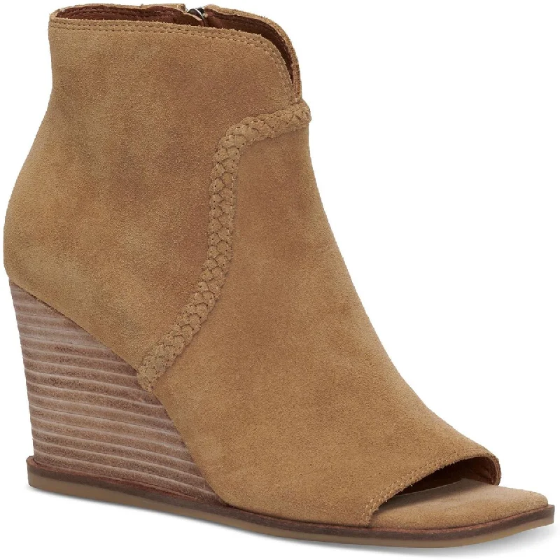 Water-Resistant Shoes Sale Lucky Brand Womens Lureli Suede Peep toe Ankle Boots