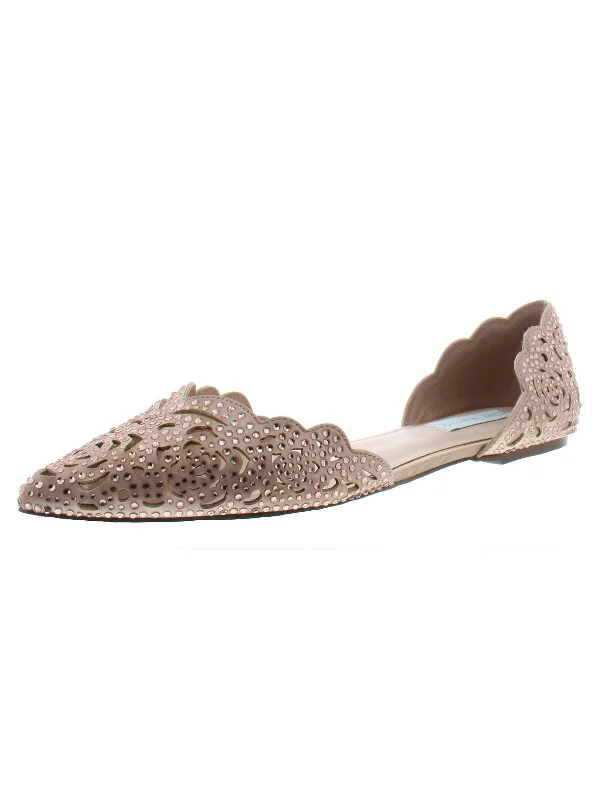 Forward Trendsetter Lucy Womens Rhinestone Pointed Toe Flats