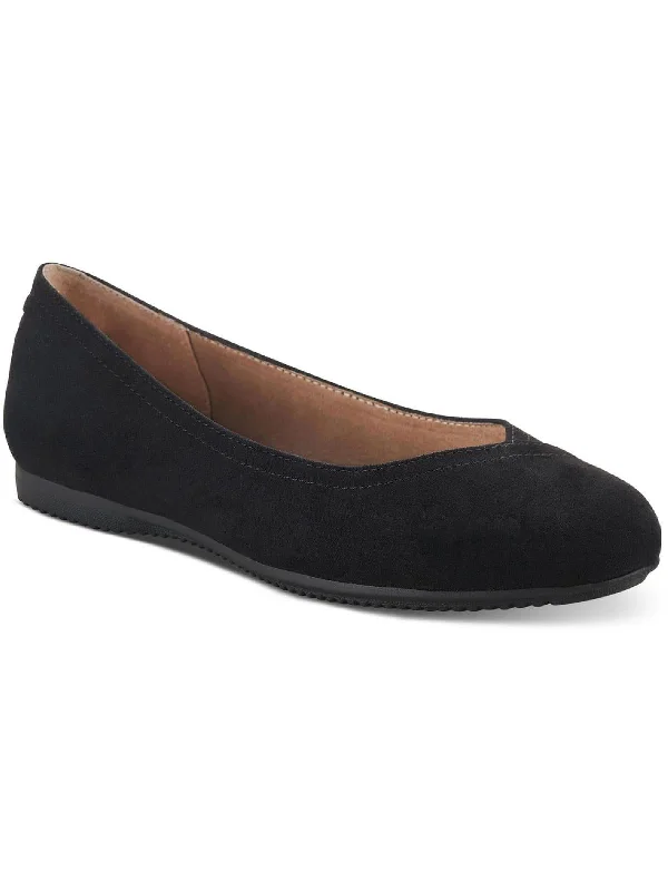 Comfortable Fashion Shoes Lydiaa Womens Faux Suede Almond Toe Ballet Flats