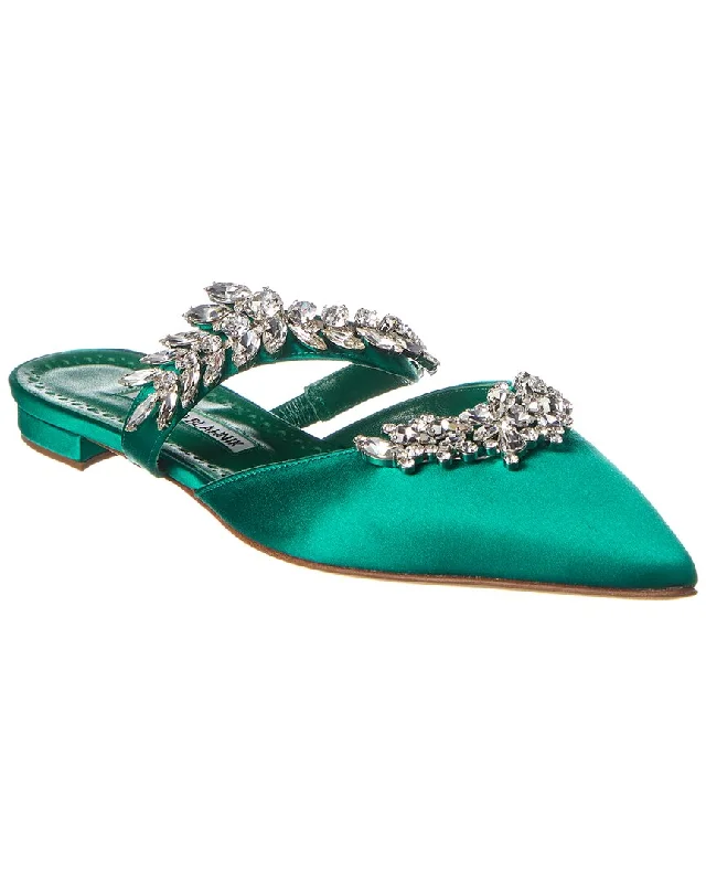 Glamorous Fashion Offers Manolo Blahnik Lurum Satin Flat
