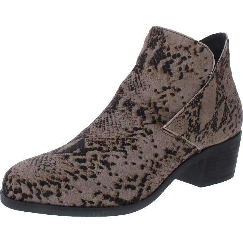 Women's Durable Footwear Me Too Womens Zest 9 Calf Hair Block Heel Ankle Boots