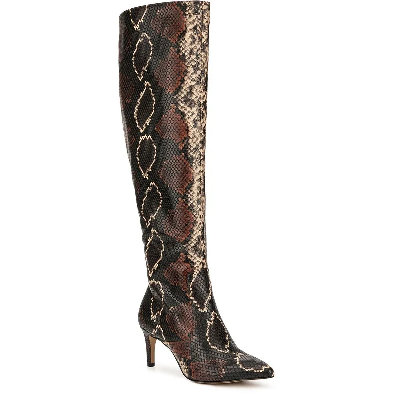 Latest Trends New York & Company Womens Isabelle Faux Leather Tall Knee-High Boots