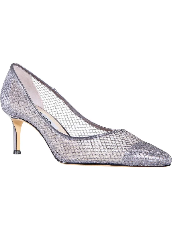 Niley Womens Mesh Slip On Pointed Toe Heels