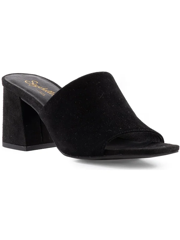 Optimum Womens Suede Peep-Toe Mules