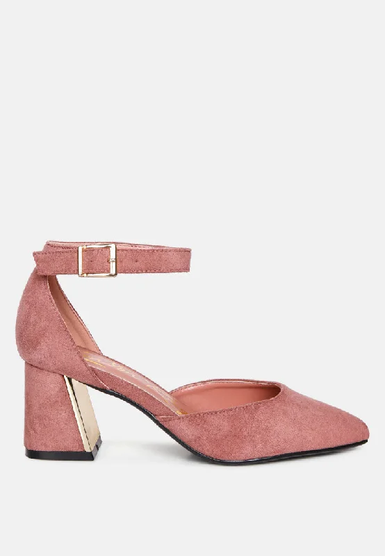 rory metallic sling detail block heel sandals