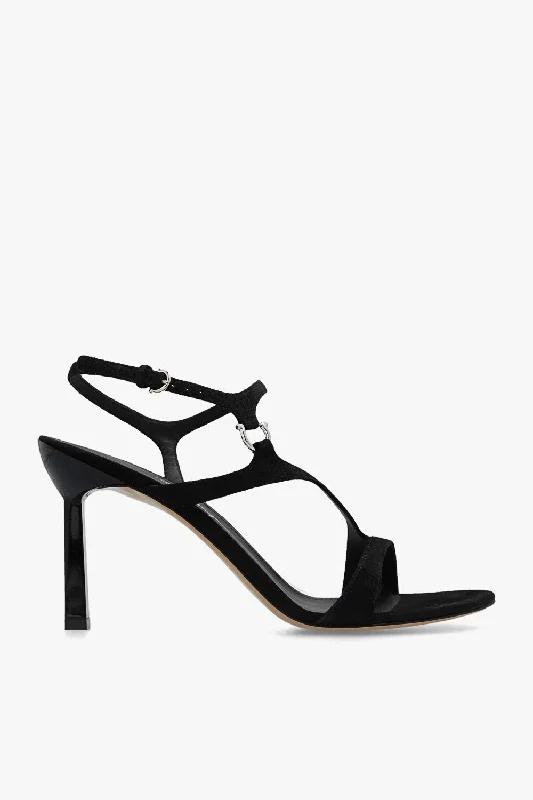 Salvatore Ferragamo New Jille Black Suede Leather Heeled Shoes