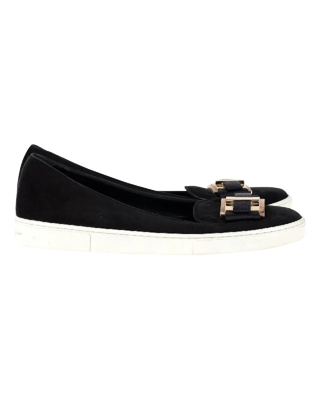 Vibrant Style Promotions Salvatore Ferragamo Pelagie Flats in Black Suede