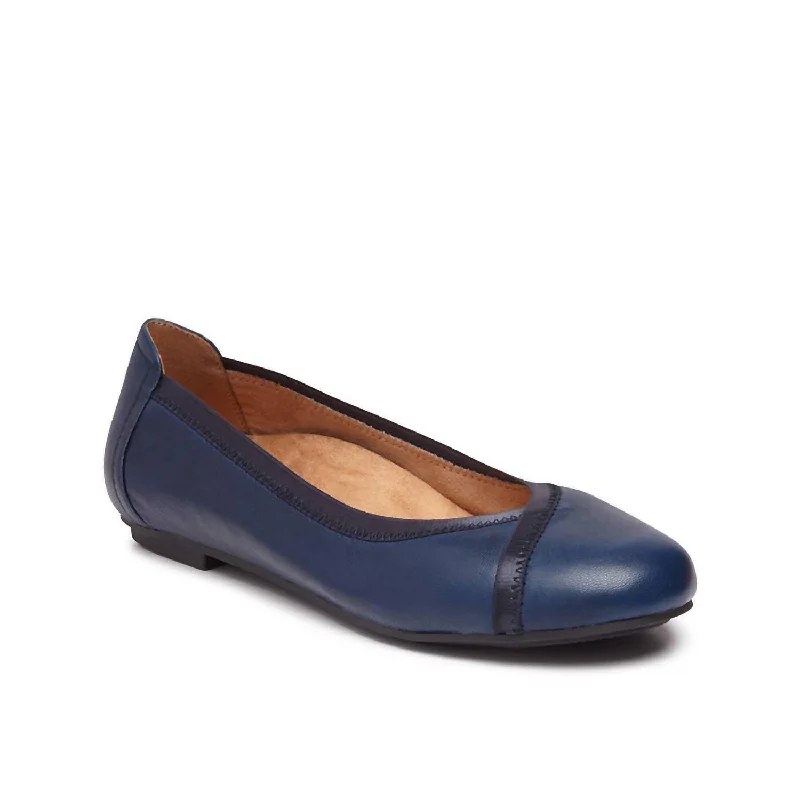 Step Ahead, Lead The Trend Spark Caroll Ballet Flat Shoes - Medium Width In Navy